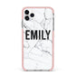 Black and White Personalised Marble Block Text iPhone 11 Pro Max Impact Pink Edge Case