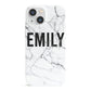 Black and White Personalised Marble Block Text iPhone 13 Mini Full Wrap 3D Snap Case