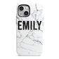 Black and White Personalised Marble Block Text iPhone 13 Mini Full Wrap 3D Tough Case
