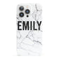Black and White Personalised Marble Block Text iPhone 13 Pro Full Wrap 3D Snap Case