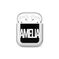 Black with Bold White Name AirPods Case