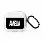 Black with Bold White Name AirPods Clear Case 3rd Gen