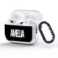 Black with Bold White Name AirPods Pro Glitter Case Side Image