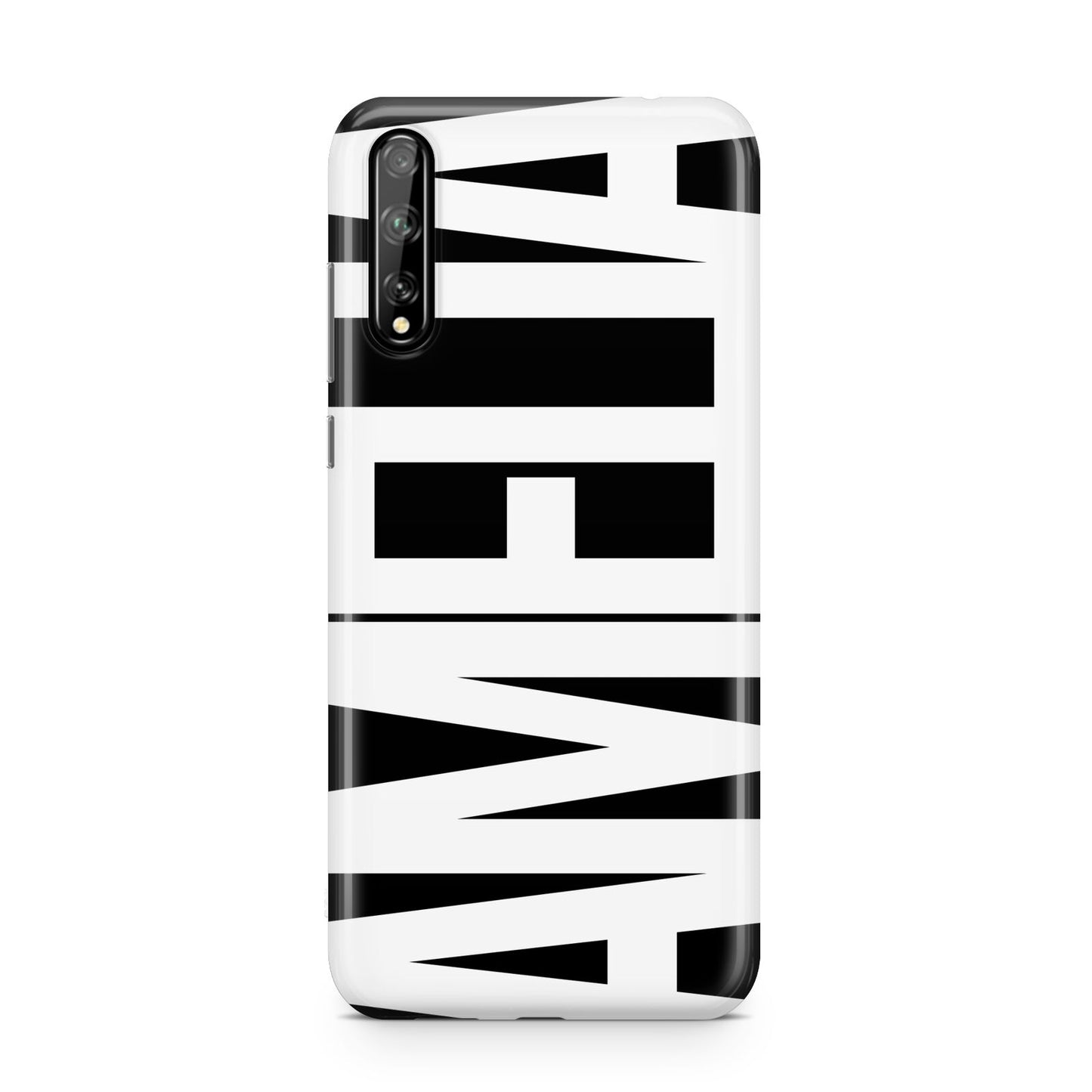 Black with Bold White Name Huawei Enjoy 10s Phone Case