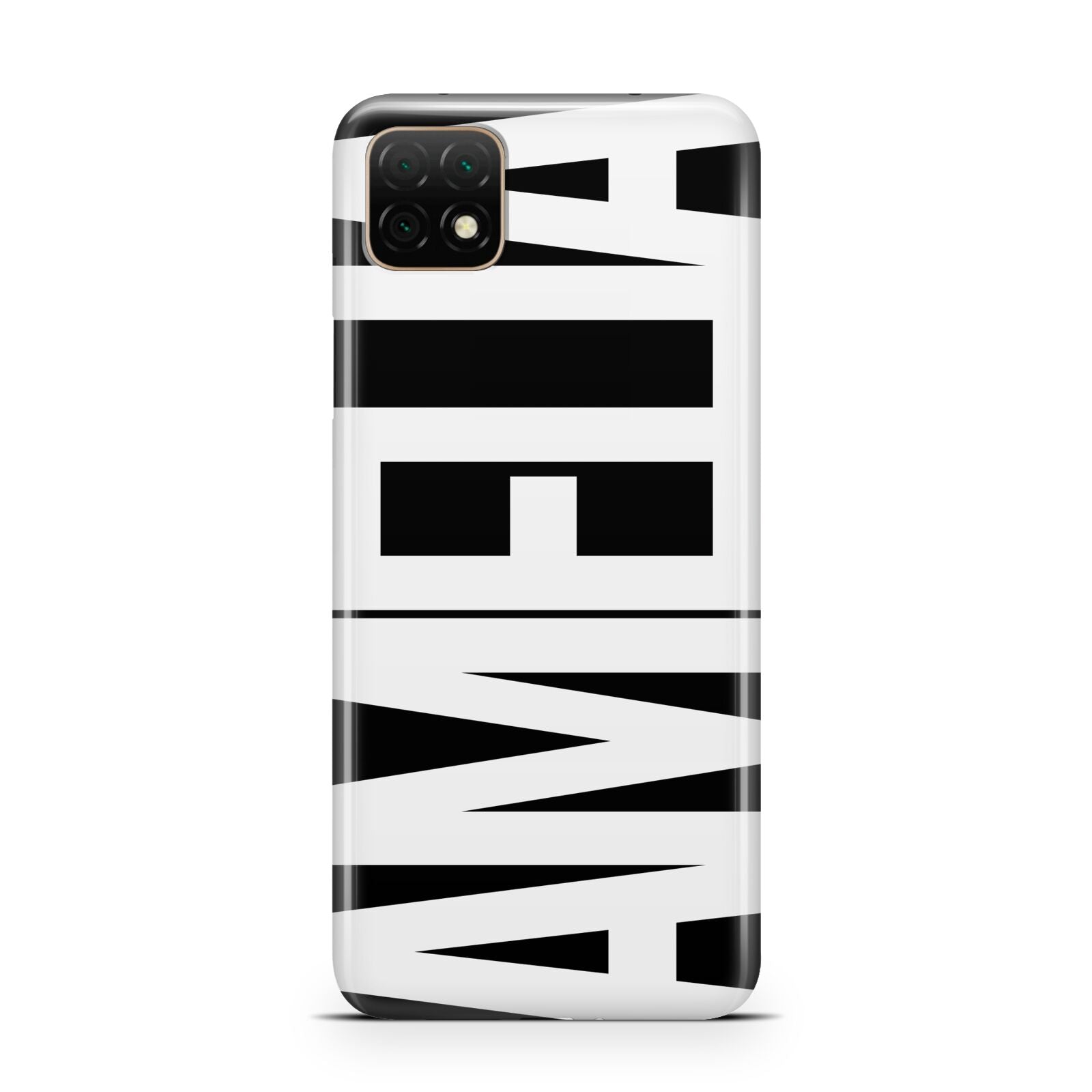 Black with Bold White Name Huawei Enjoy 20 Phone Case