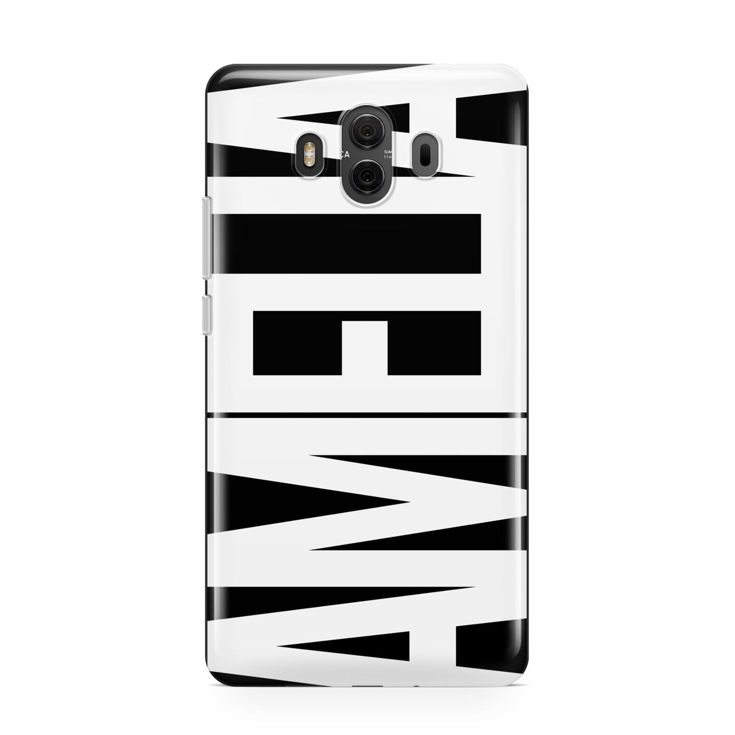 Black with Bold White Name Huawei Mate 10 Protective Phone Case