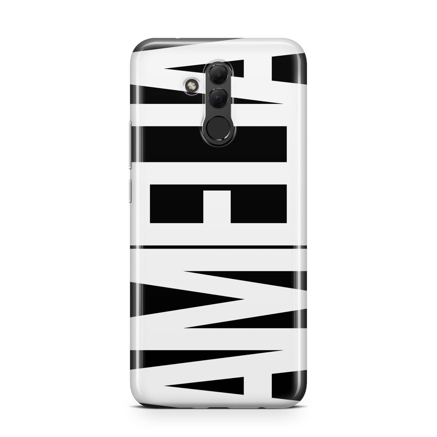 Black with Bold White Name Huawei Mate 20 Lite