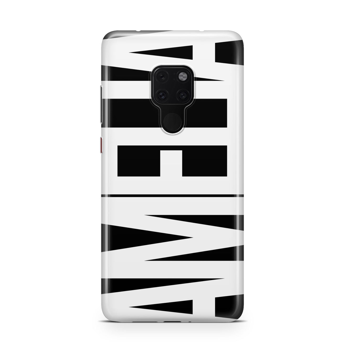 Black with Bold White Name Huawei Mate 20 Phone Case