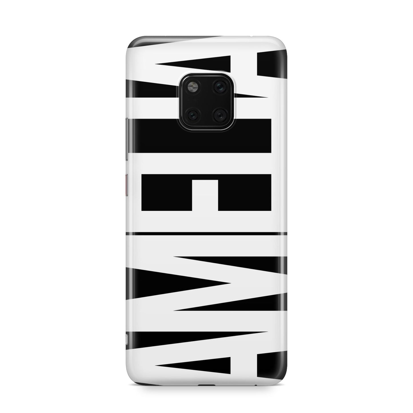 Black with Bold White Name Huawei Mate 20 Pro Phone Case