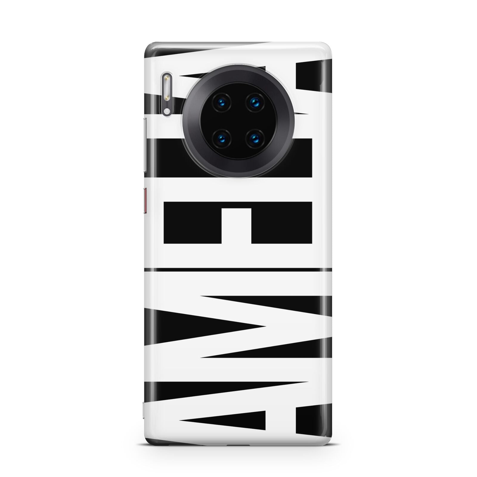 Black with Bold White Name Huawei Mate 30 Pro Phone Case