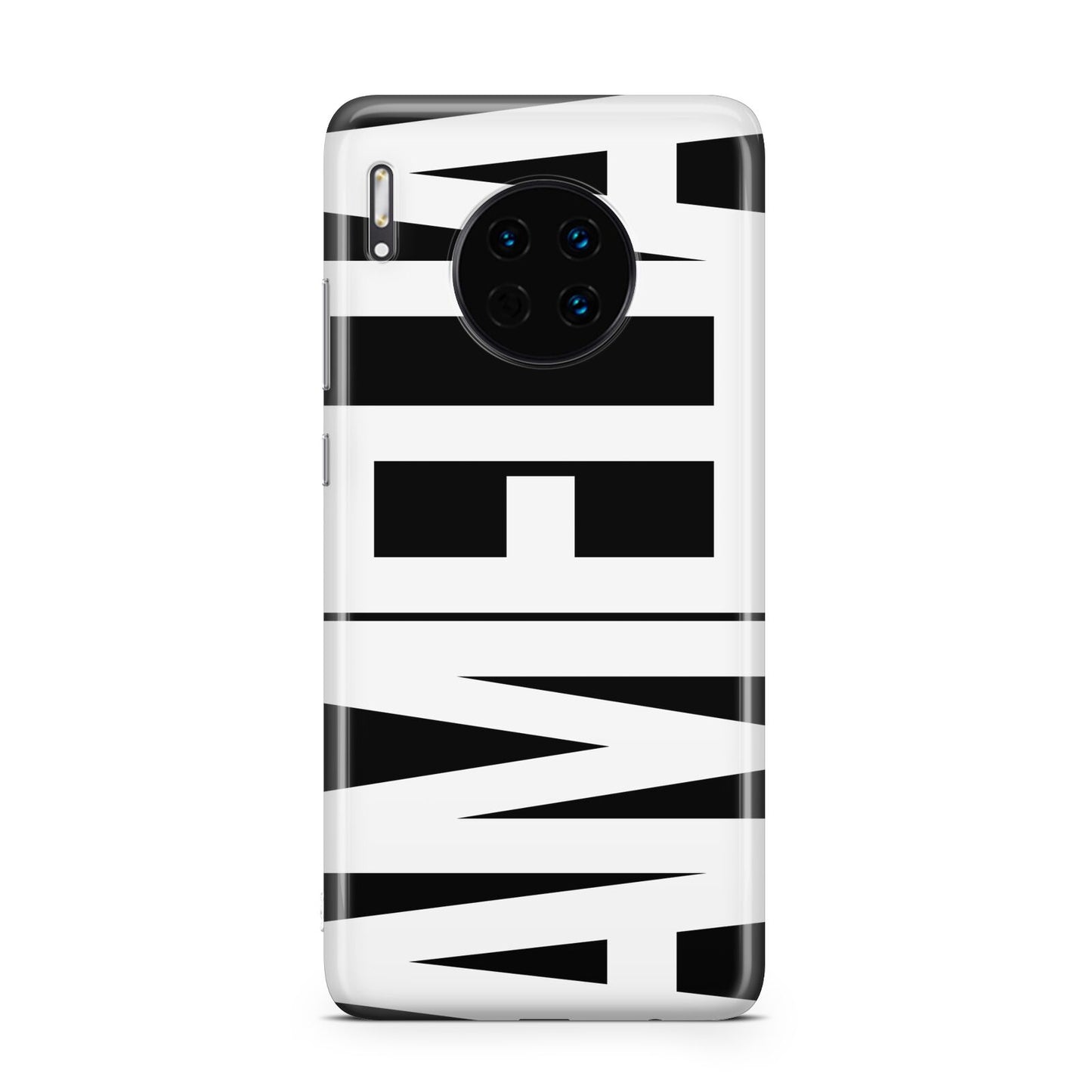 Black with Bold White Name Huawei Mate 30