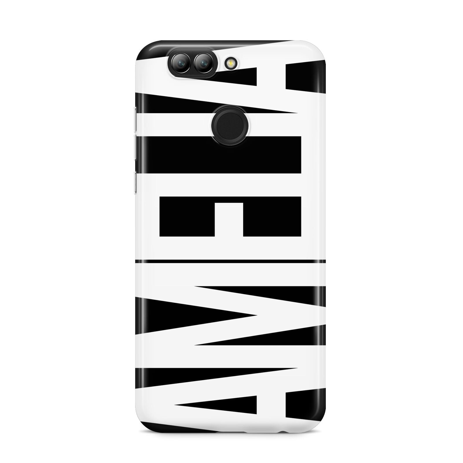 Black with Bold White Name Huawei Nova 2s Phone Case