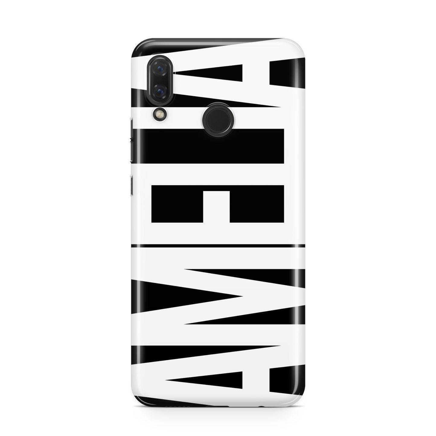 Black with Bold White Name Huawei Nova 3 Phone Case