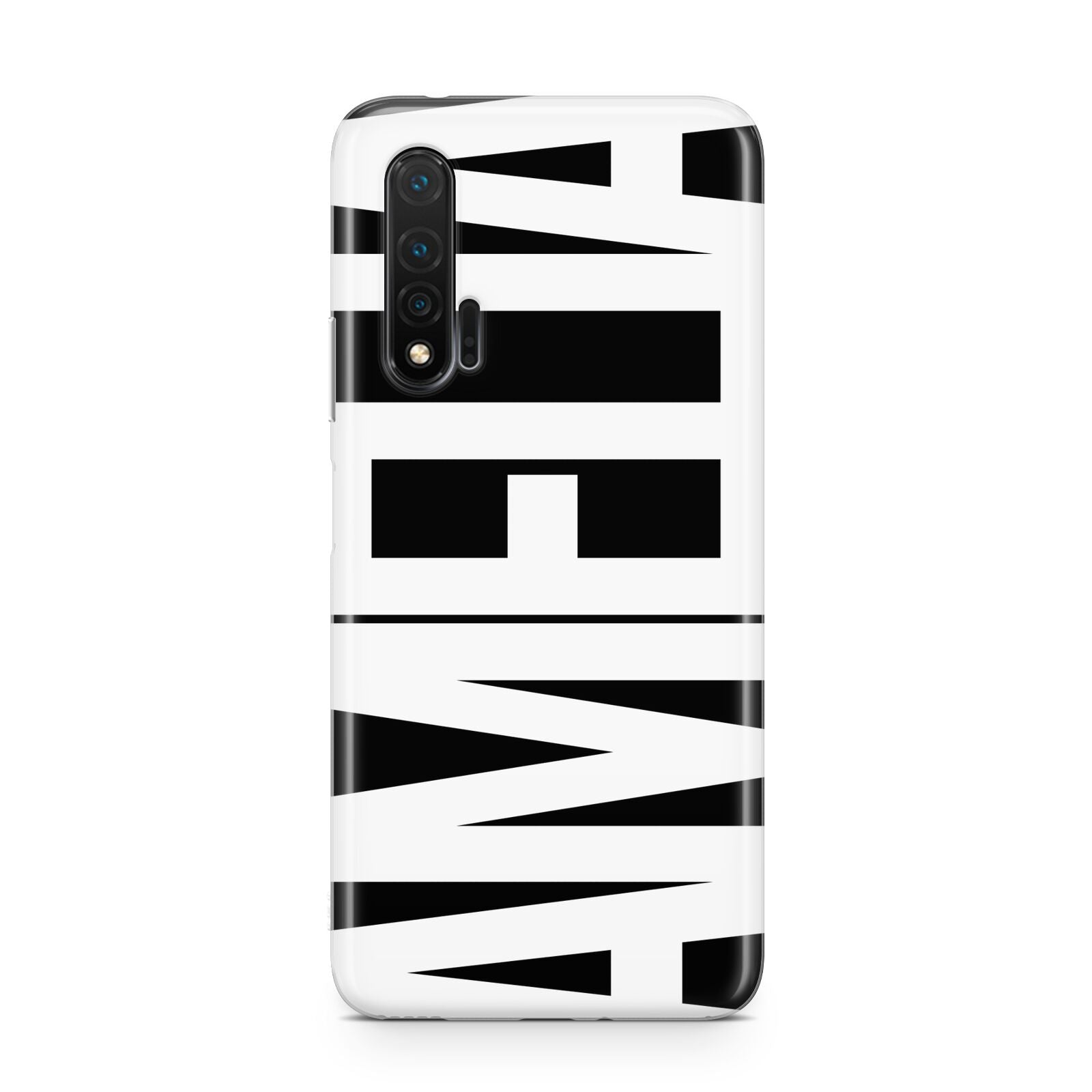 Black with Bold White Name Huawei Nova 6 Phone Case