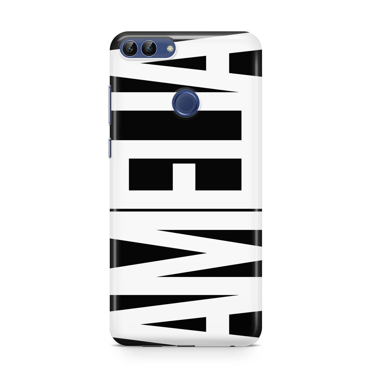 Black with Bold White Name Huawei P Smart Case