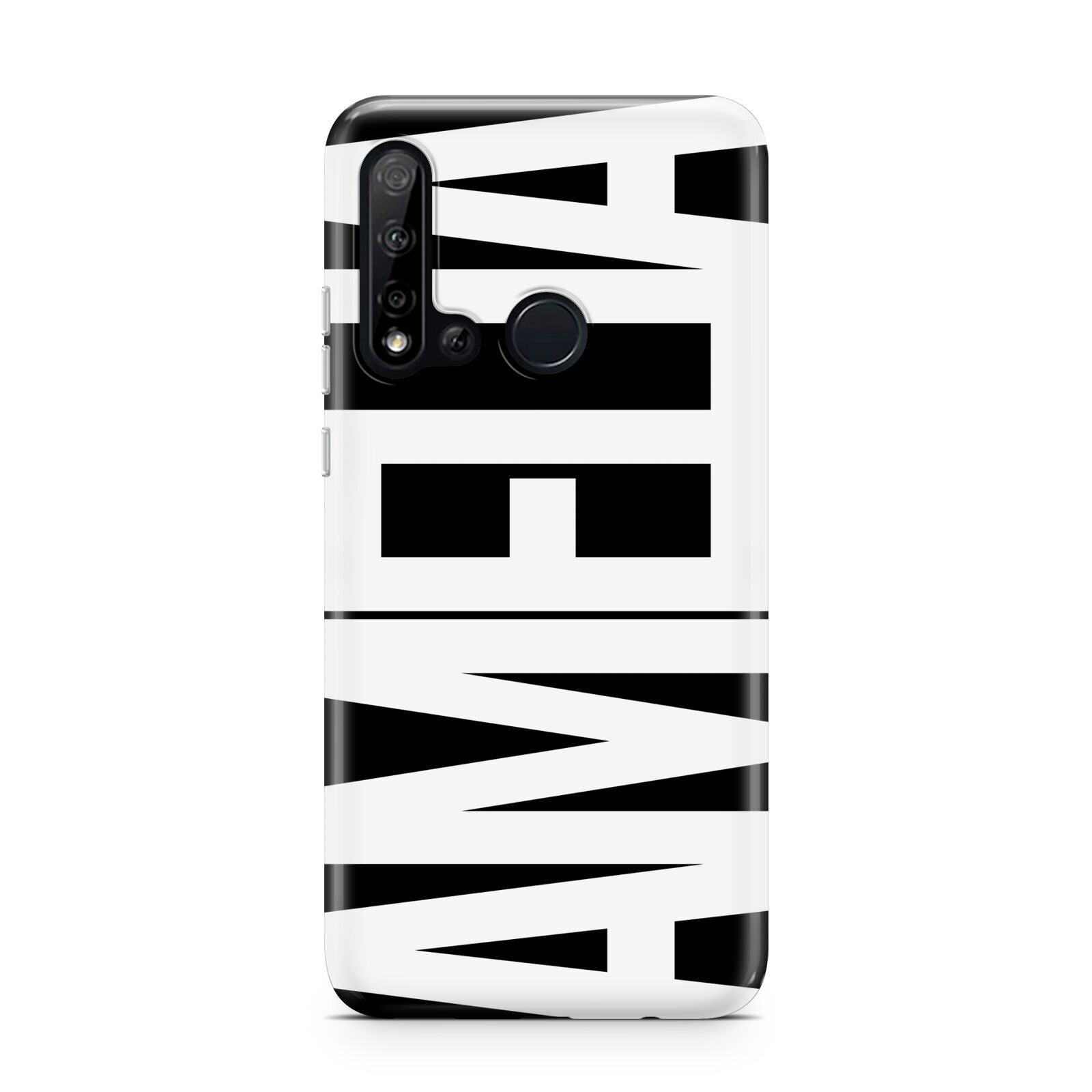 Black with Bold White Name Huawei P20 Lite 5G Phone Case