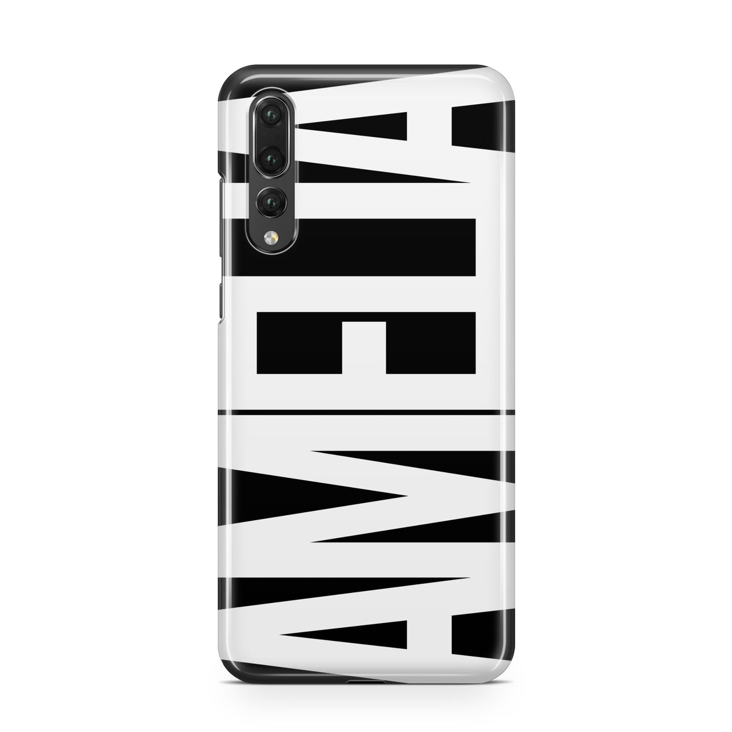 Black with Bold White Name Huawei P20 Pro Phone Case