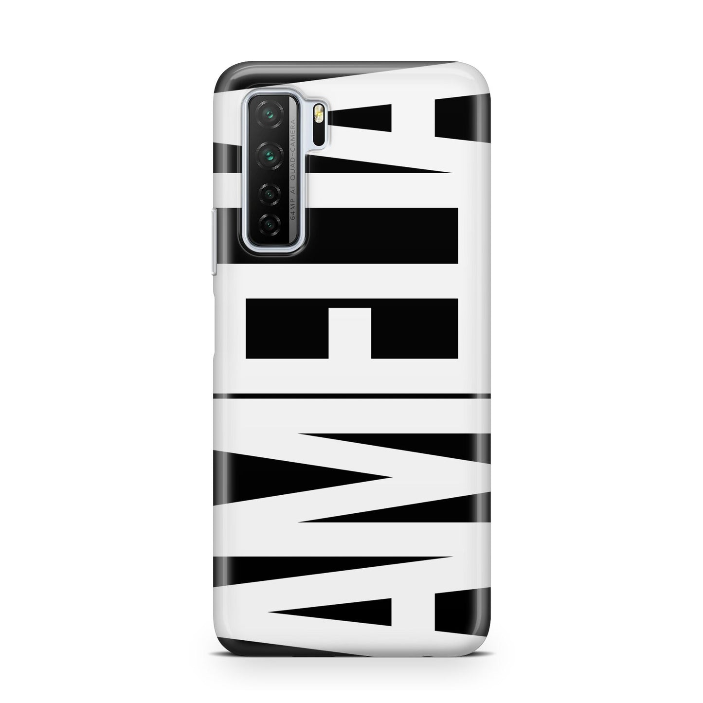 Black with Bold White Name Huawei P40 Lite 5G Phone Case