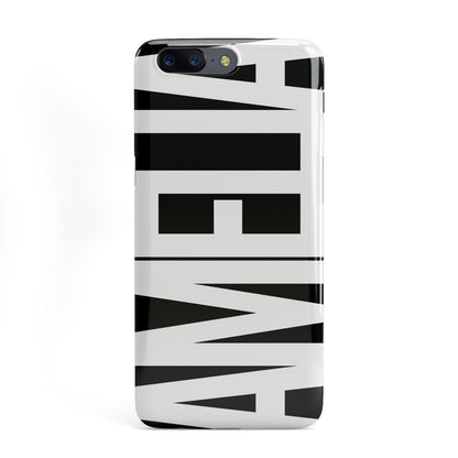 Black with Bold White Name OnePlus Case