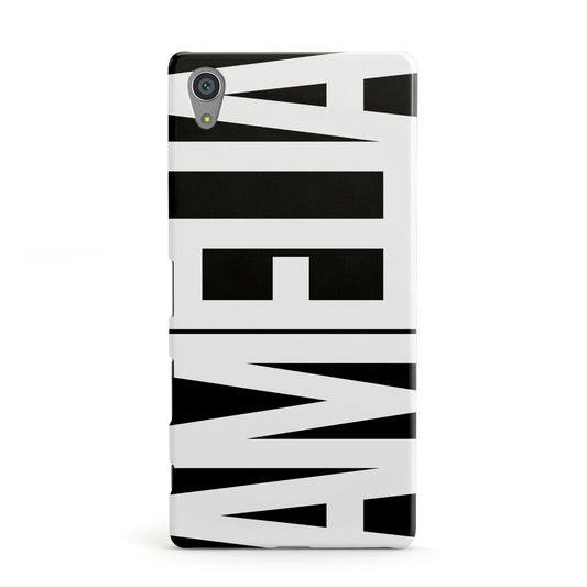 Black with Bold White Name Sony Xperia Case