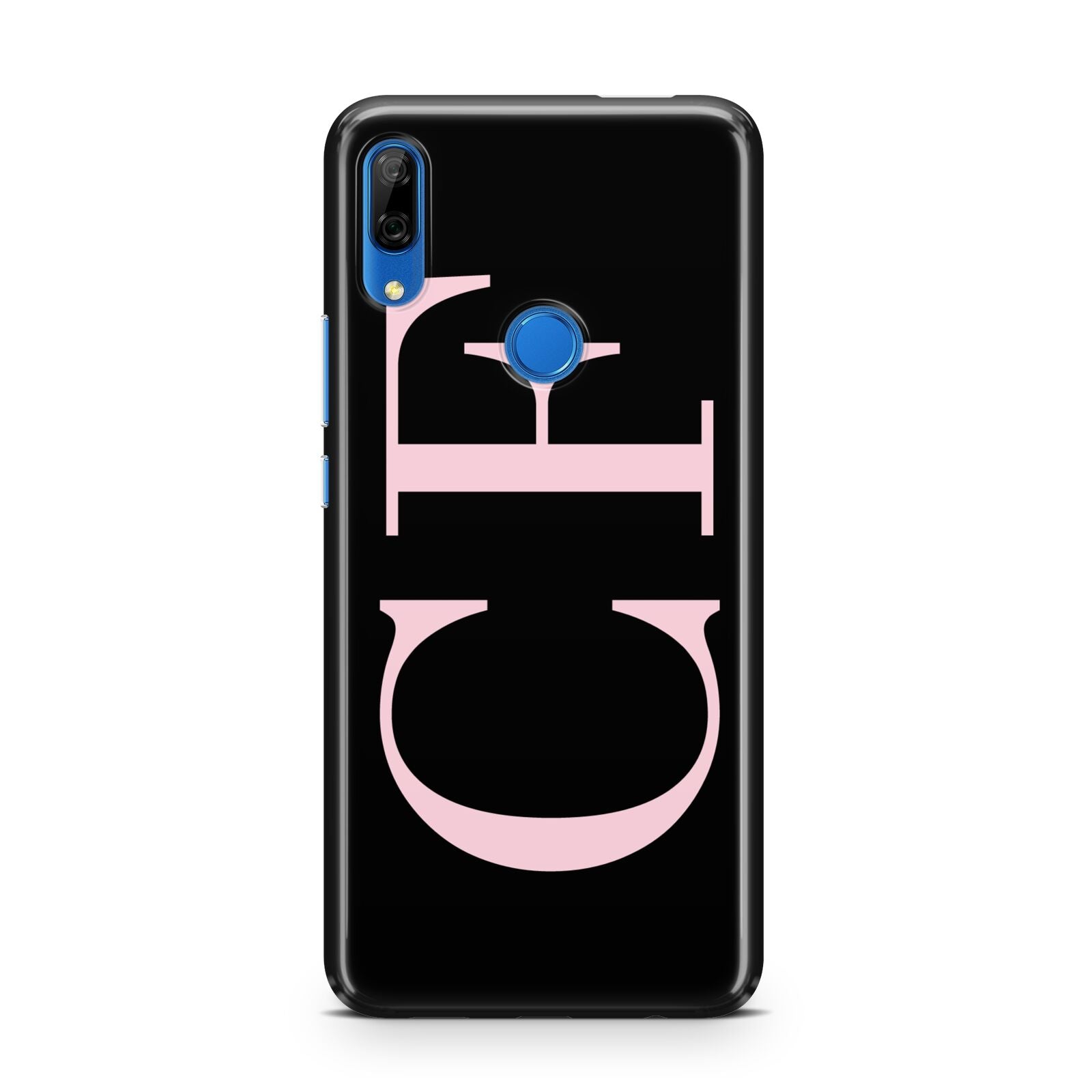 Black with Large Pink Initials Personalised Huawei P Smart Z