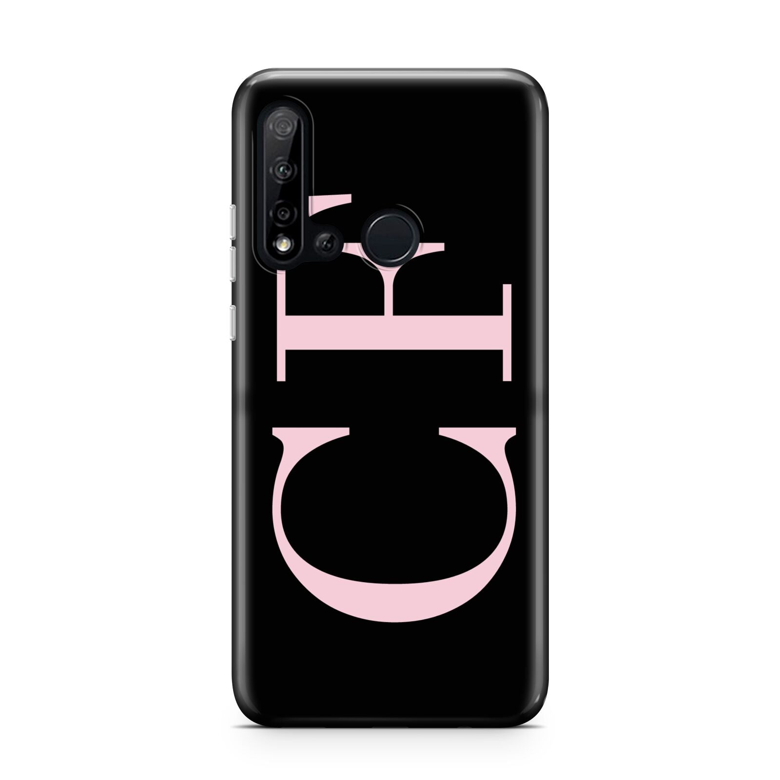 Black with Large Pink Initials Personalised Huawei P20 Lite 5G Phone Case