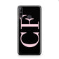 Black with Large Pink Initials Personalised Huawei P40 Lite E Phone Case