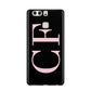 Black with Large Pink Initials Personalised Huawei P9 Case