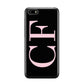 Black with Large Pink Initials Personalised Huawei Y5 Prime 2018 Phone Case