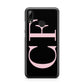 Black with Large Pink Initials Personalised Huawei Y7 2019