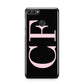 Black with Large Pink Initials Personalised Huawei Y9 2018