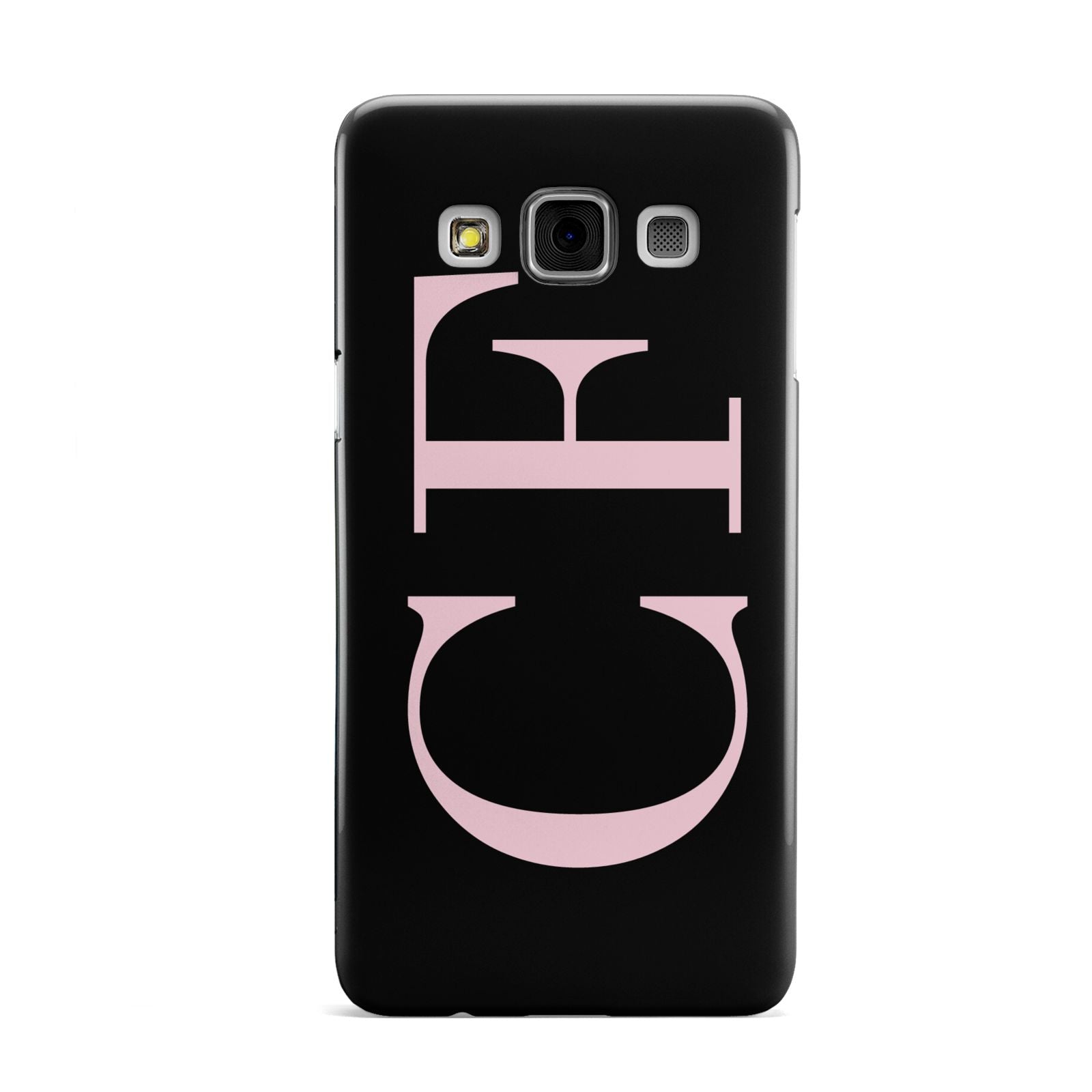 Black with Large Pink Initials Personalised Samsung Galaxy A3 Case