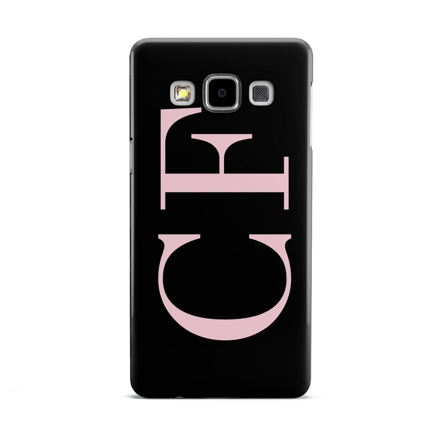 Black with Large Pink Initials Personalised Samsung Galaxy A5 Case