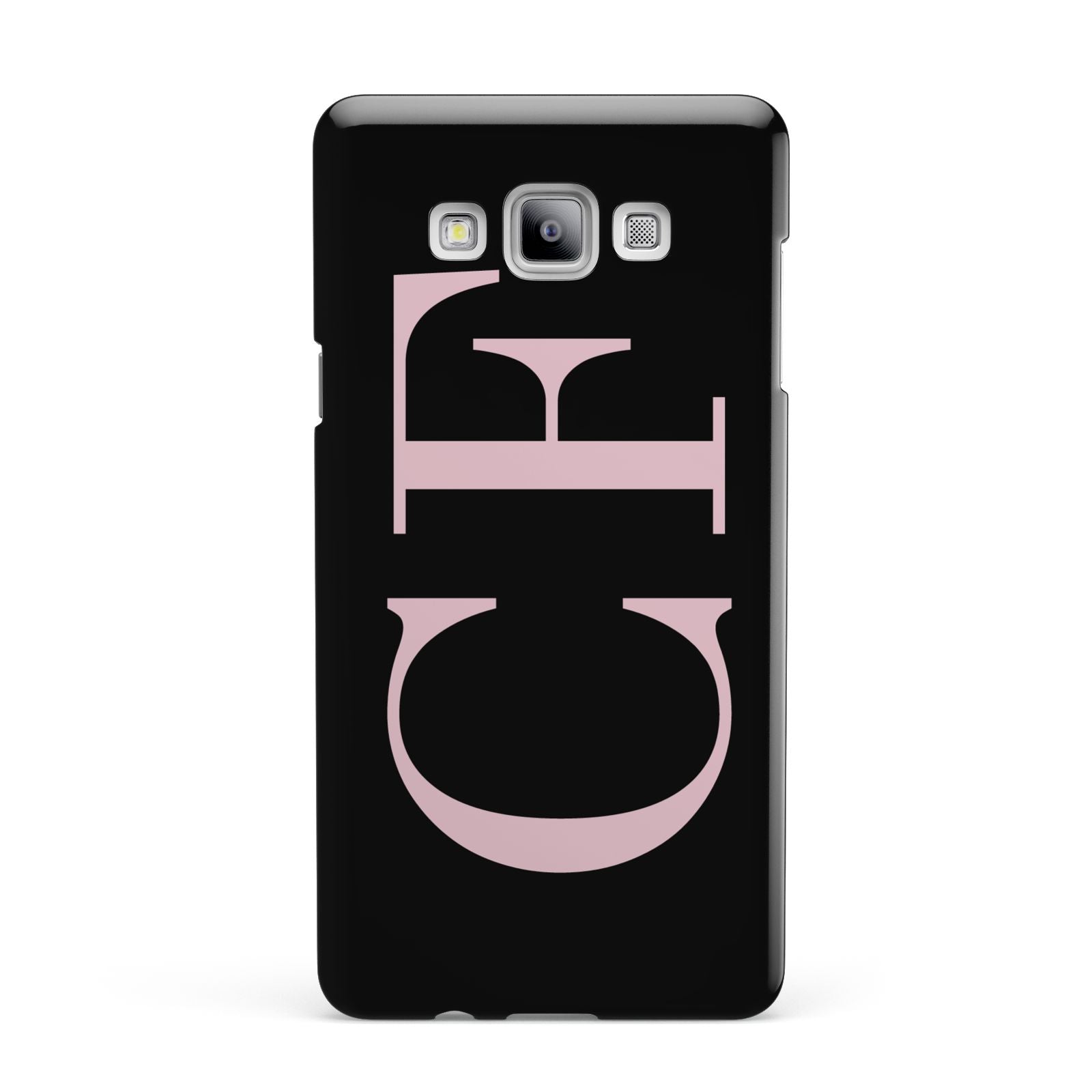 Black with Large Pink Initials Personalised Samsung Galaxy A7 2015 Case