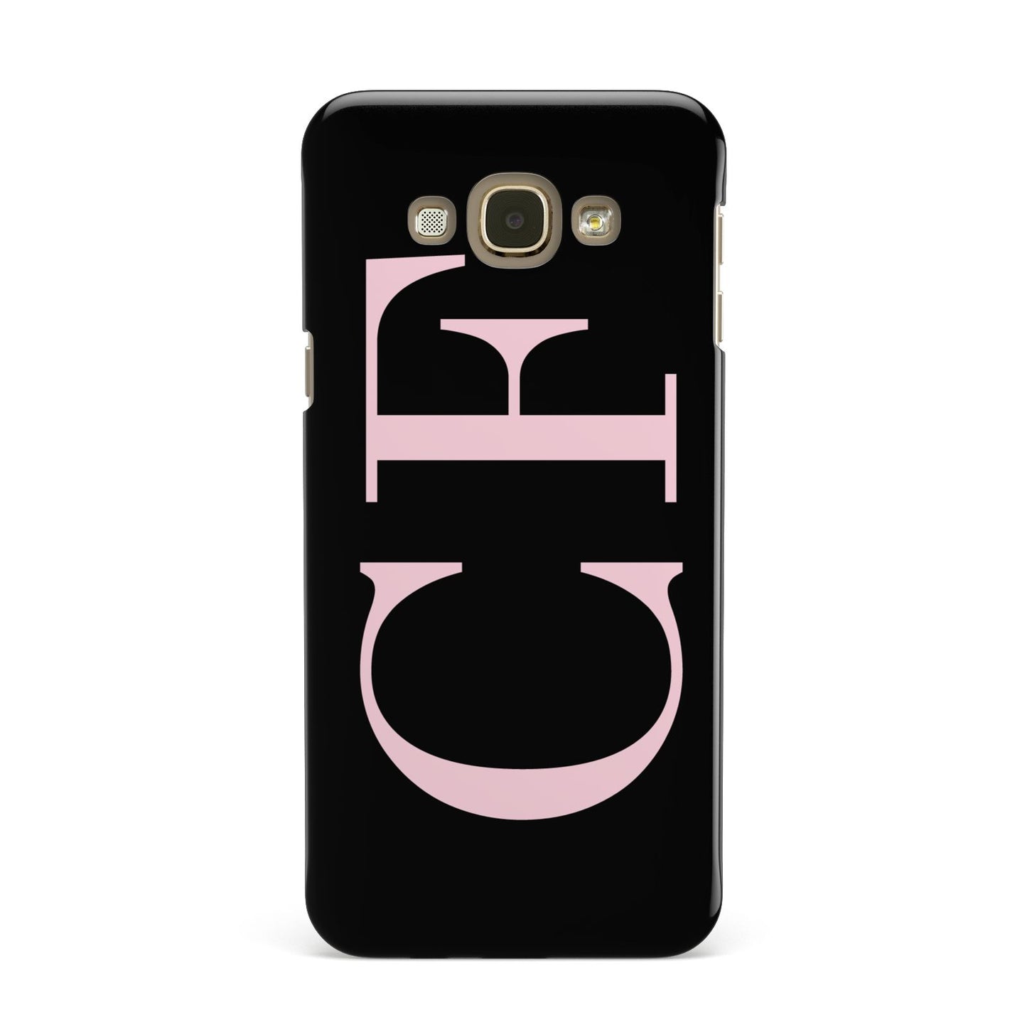 Black with Large Pink Initials Personalised Samsung Galaxy A8 Case