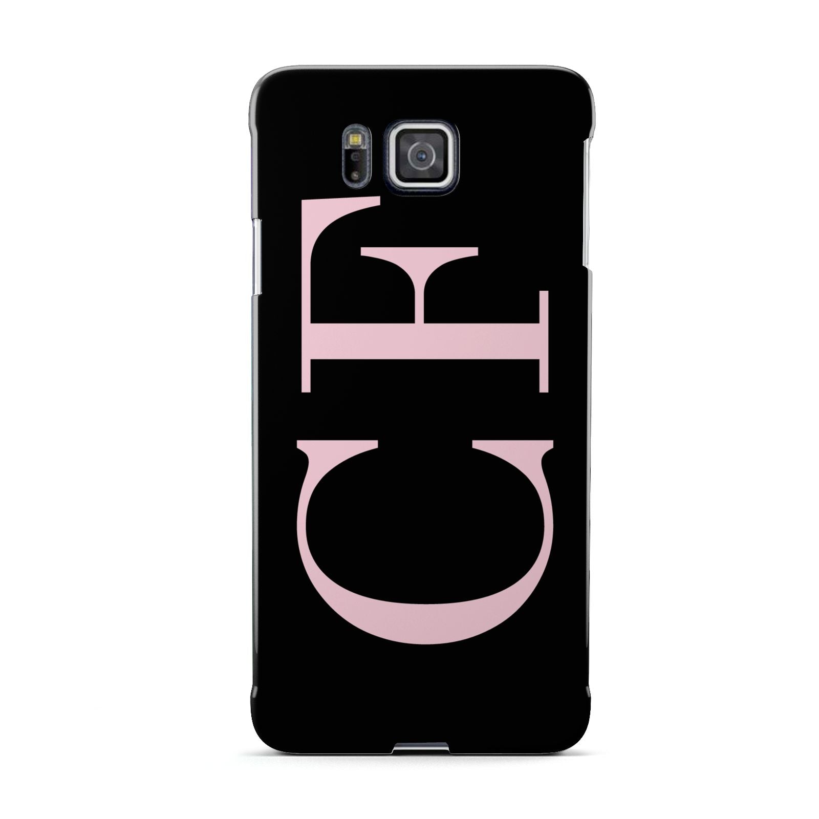 Black with Large Pink Initials Personalised Samsung Galaxy Alpha Case