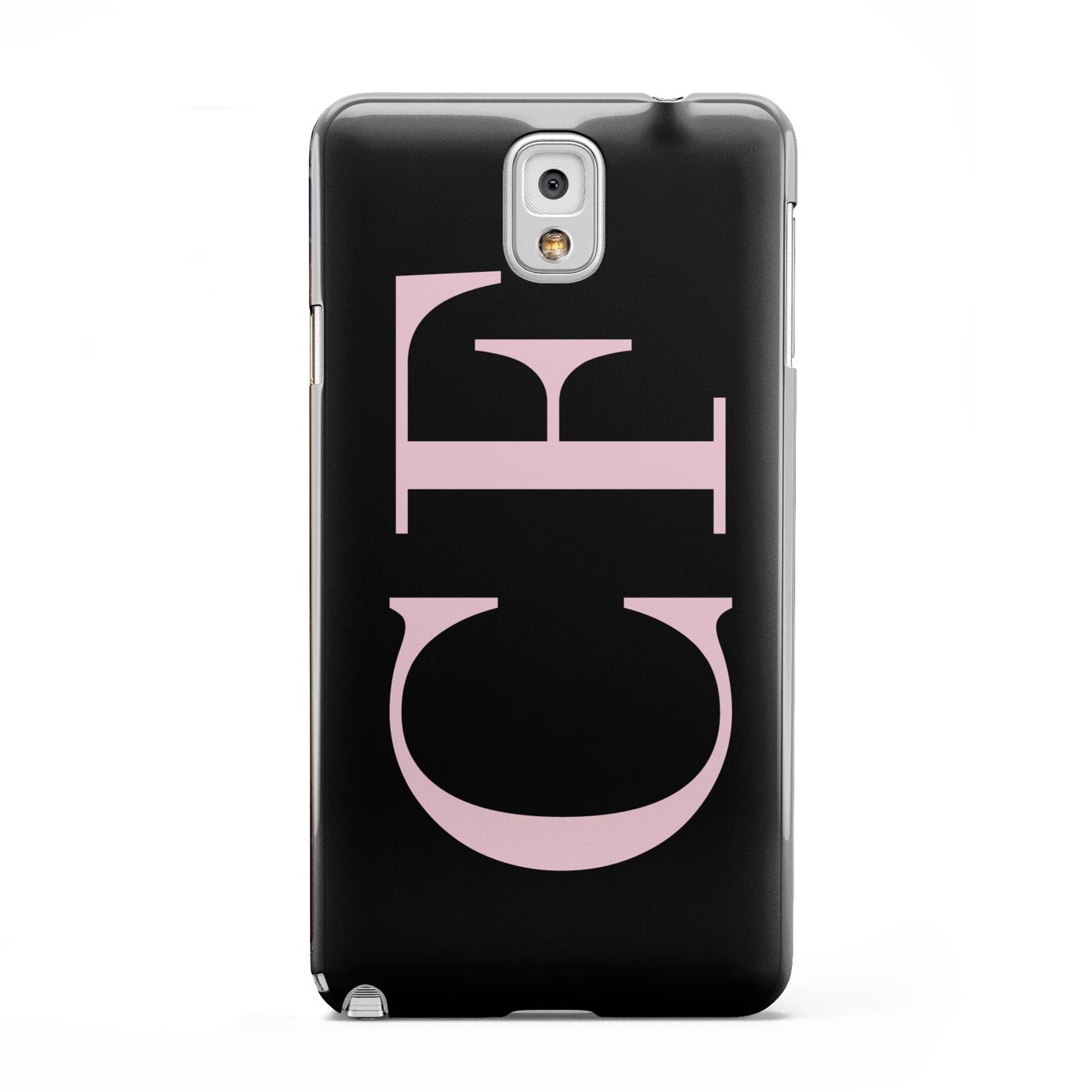 Black with Large Pink Initials Personalised Samsung Galaxy Note 3 Case