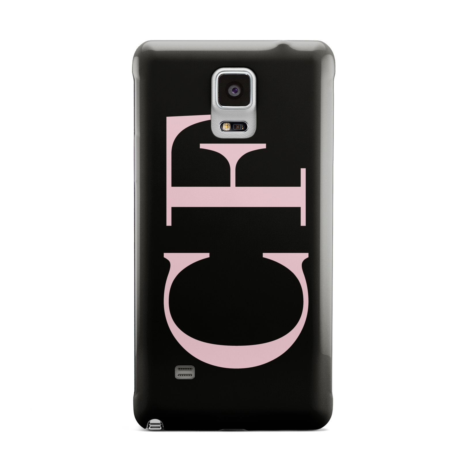 Black with Large Pink Initials Personalised Samsung Galaxy Note 4 Case