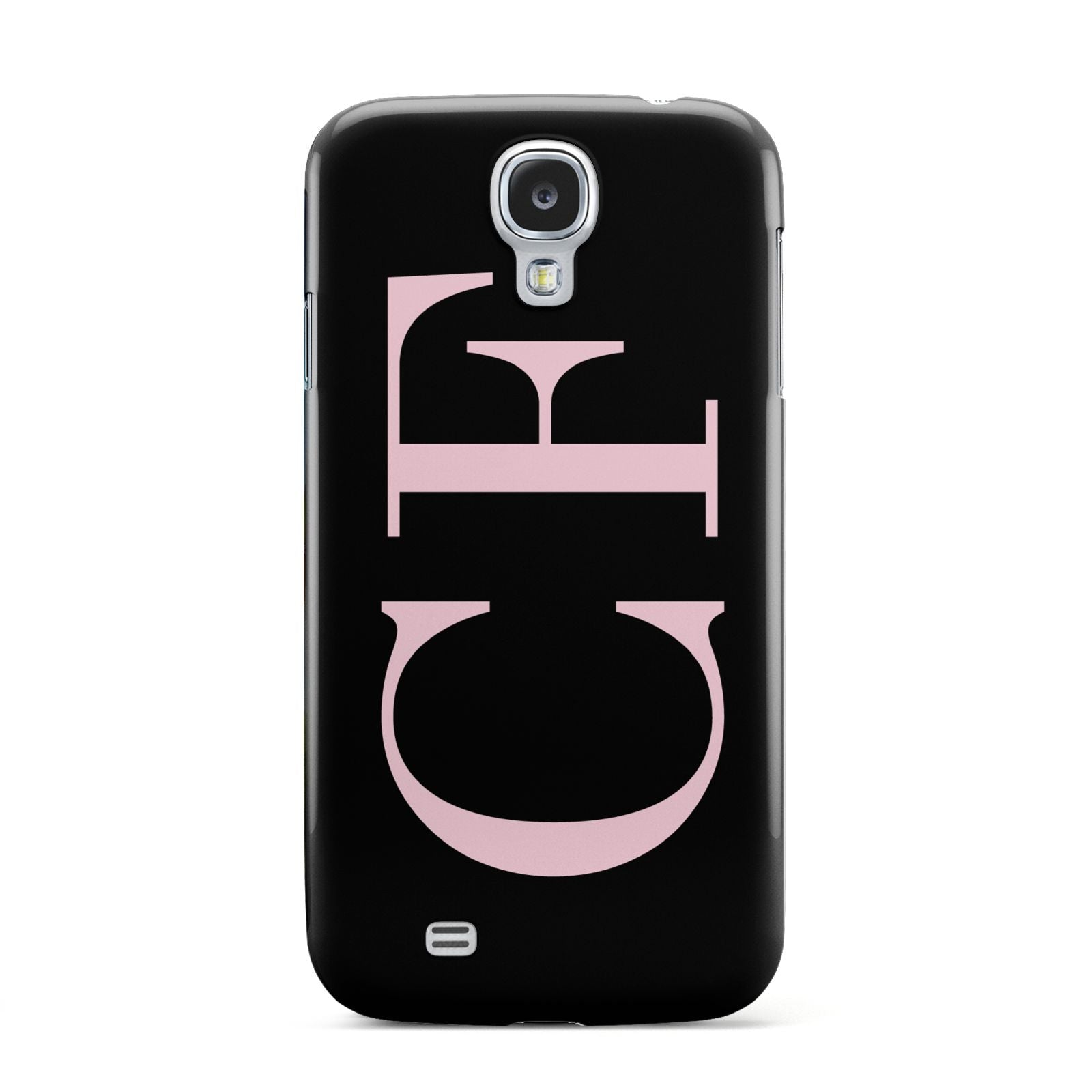 Black with Large Pink Initials Personalised Samsung Galaxy S4 Case