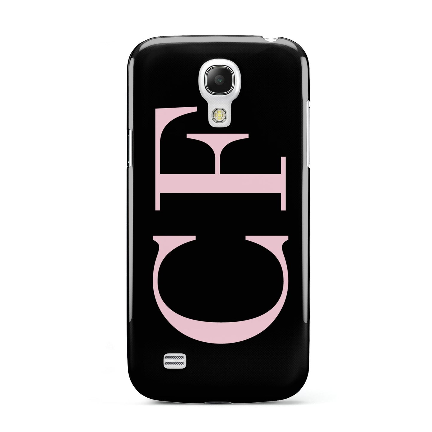 Black with Large Pink Initials Personalised Samsung Galaxy S4 Mini Case