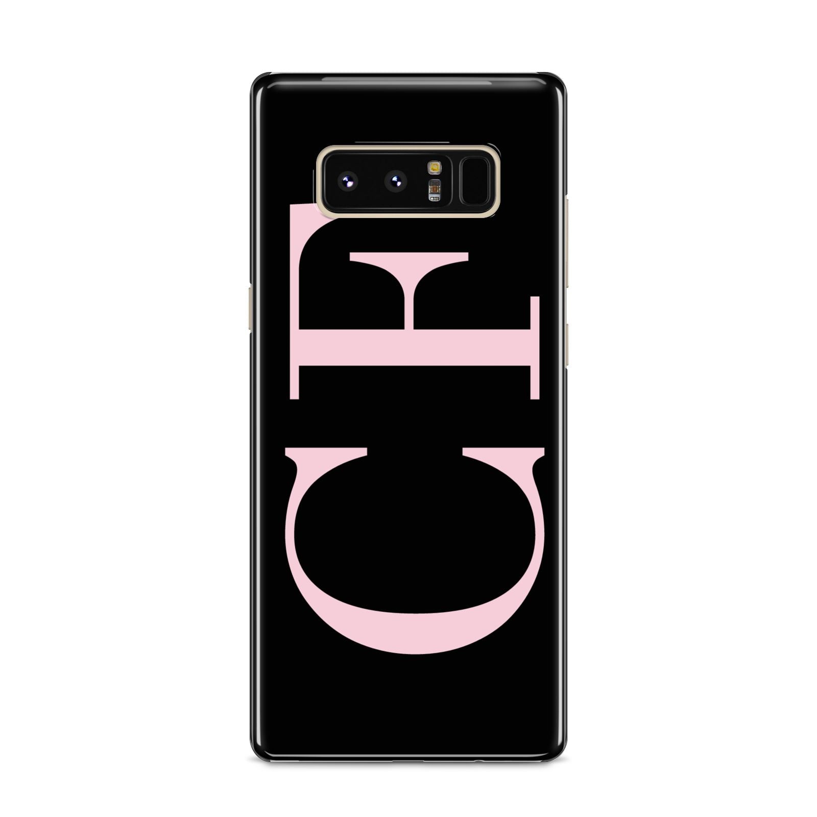 Black with Large Pink Initials Personalised Samsung Galaxy S8 Case