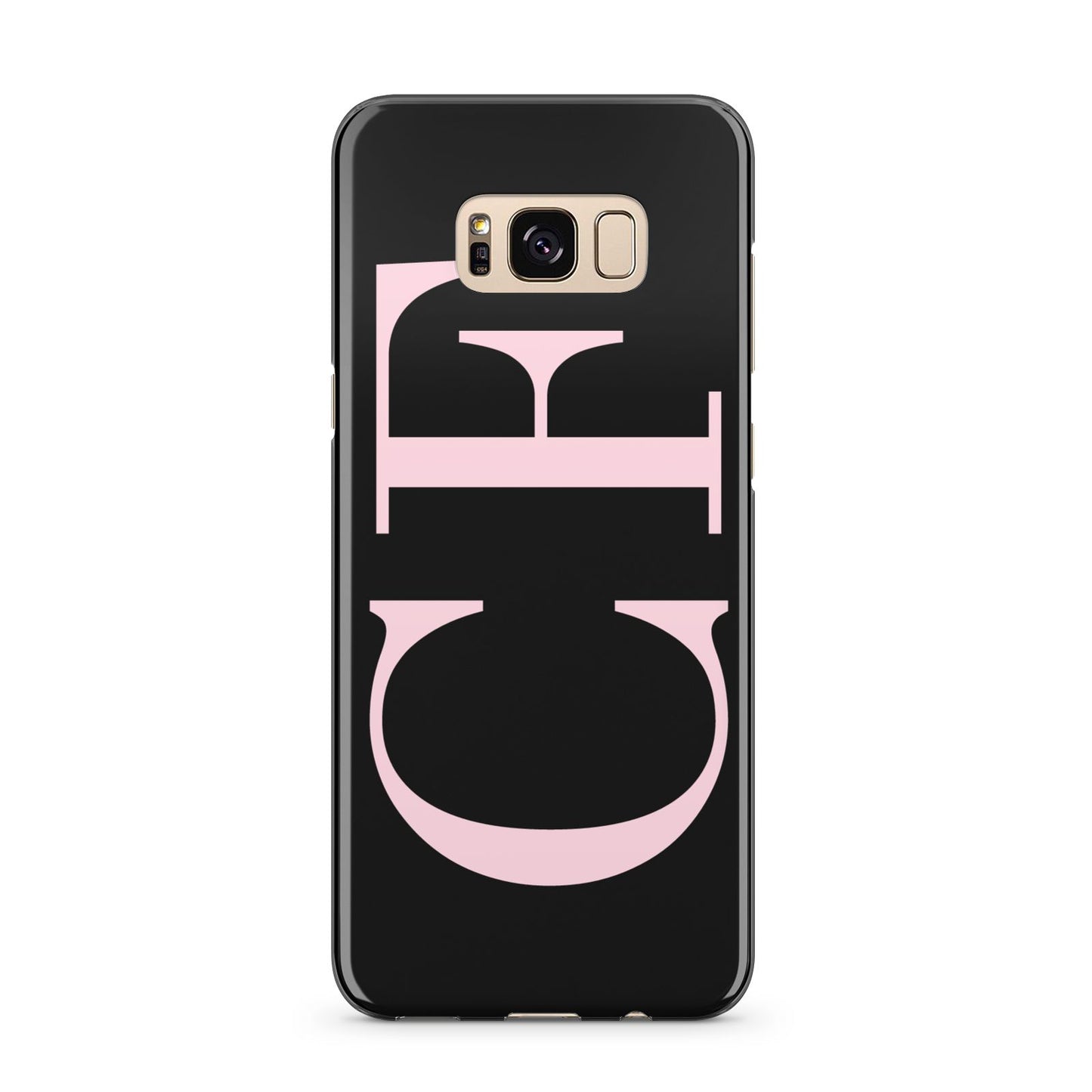 Black with Large Pink Initials Personalised Samsung Galaxy S8 Plus Case