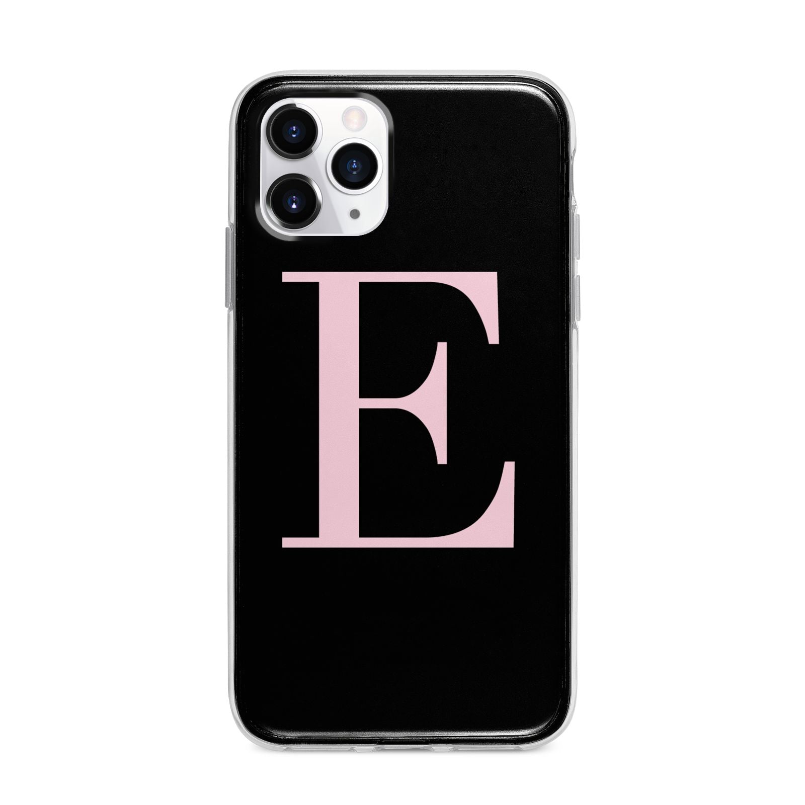 Black with Pink Personalised Monogram Apple iPhone 11 Pro in Silver with Bumper Case