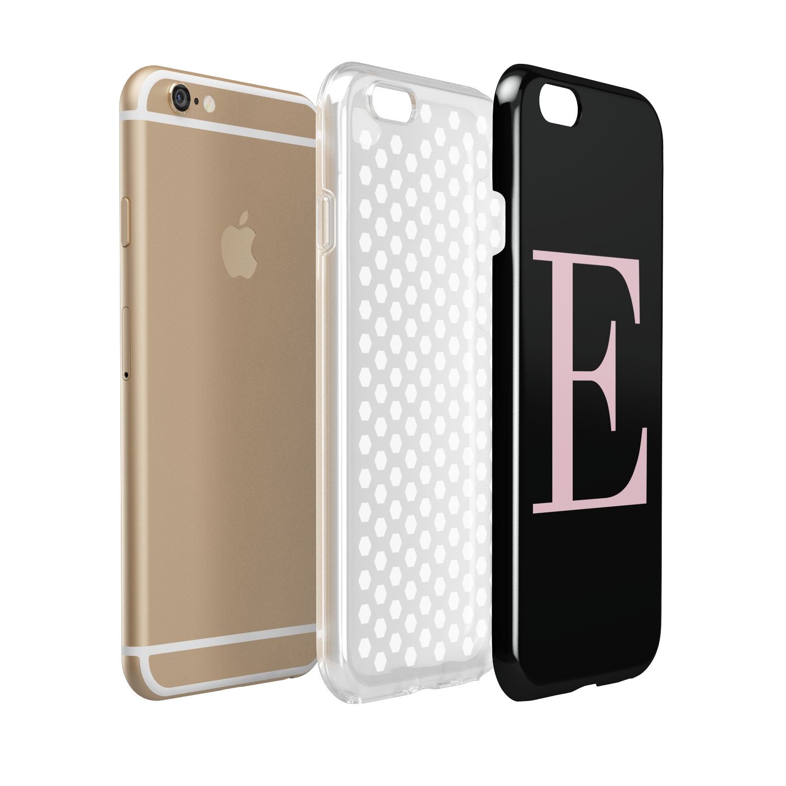 Black with Pink Personalised Monogram Apple iPhone 6 3D Tough Case Expanded view