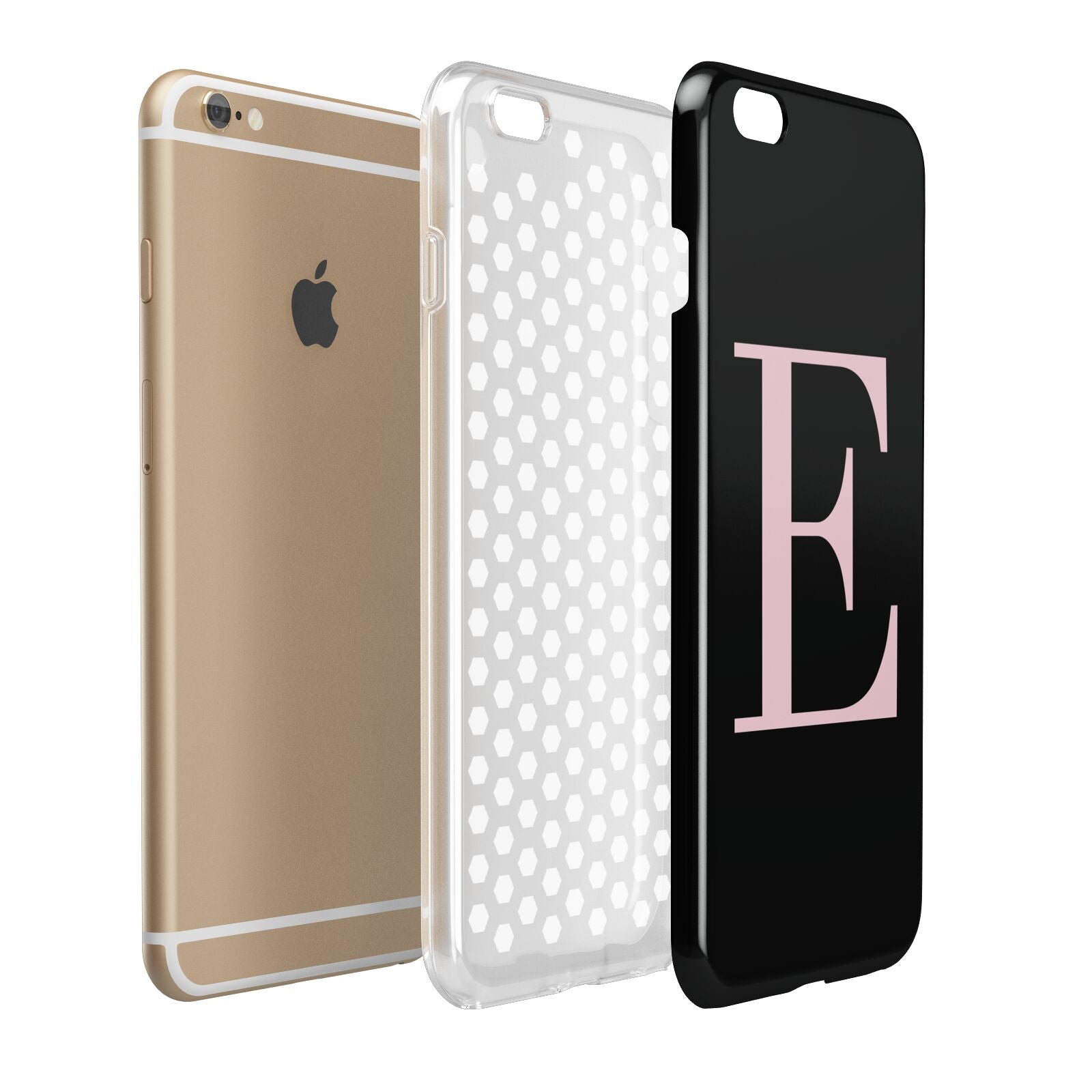 Black with Pink Personalised Monogram Apple iPhone 6 Plus 3D Tough Case Expand Detail Image