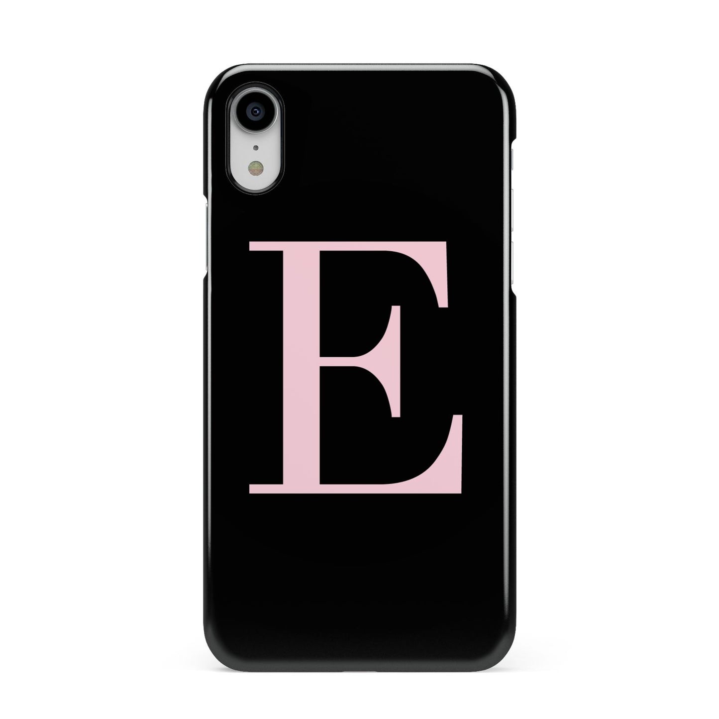 Black with Pink Personalised Monogram Apple iPhone XR White 3D Snap Case