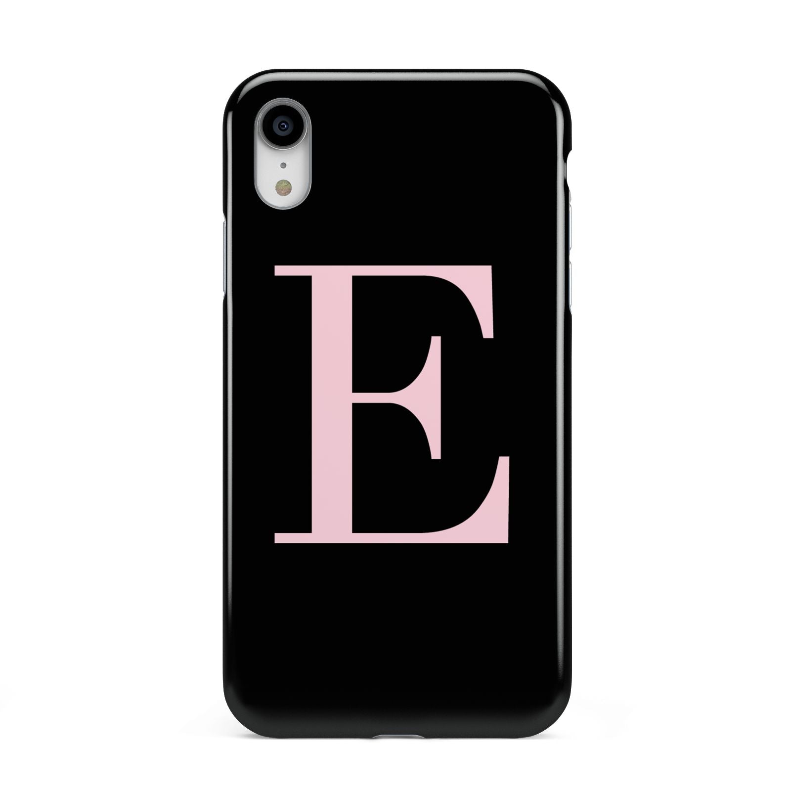 Black with Pink Personalised Monogram Apple iPhone XR White 3D Tough Case