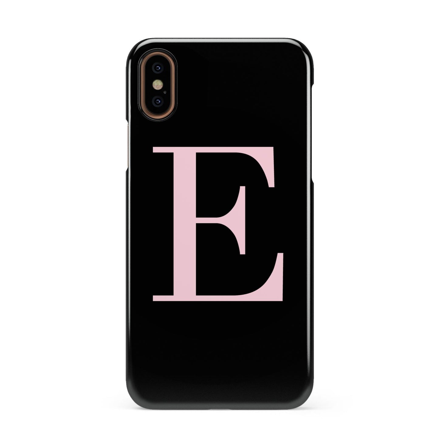 Black with Pink Personalised Monogram Apple iPhone XS 3D Snap Case