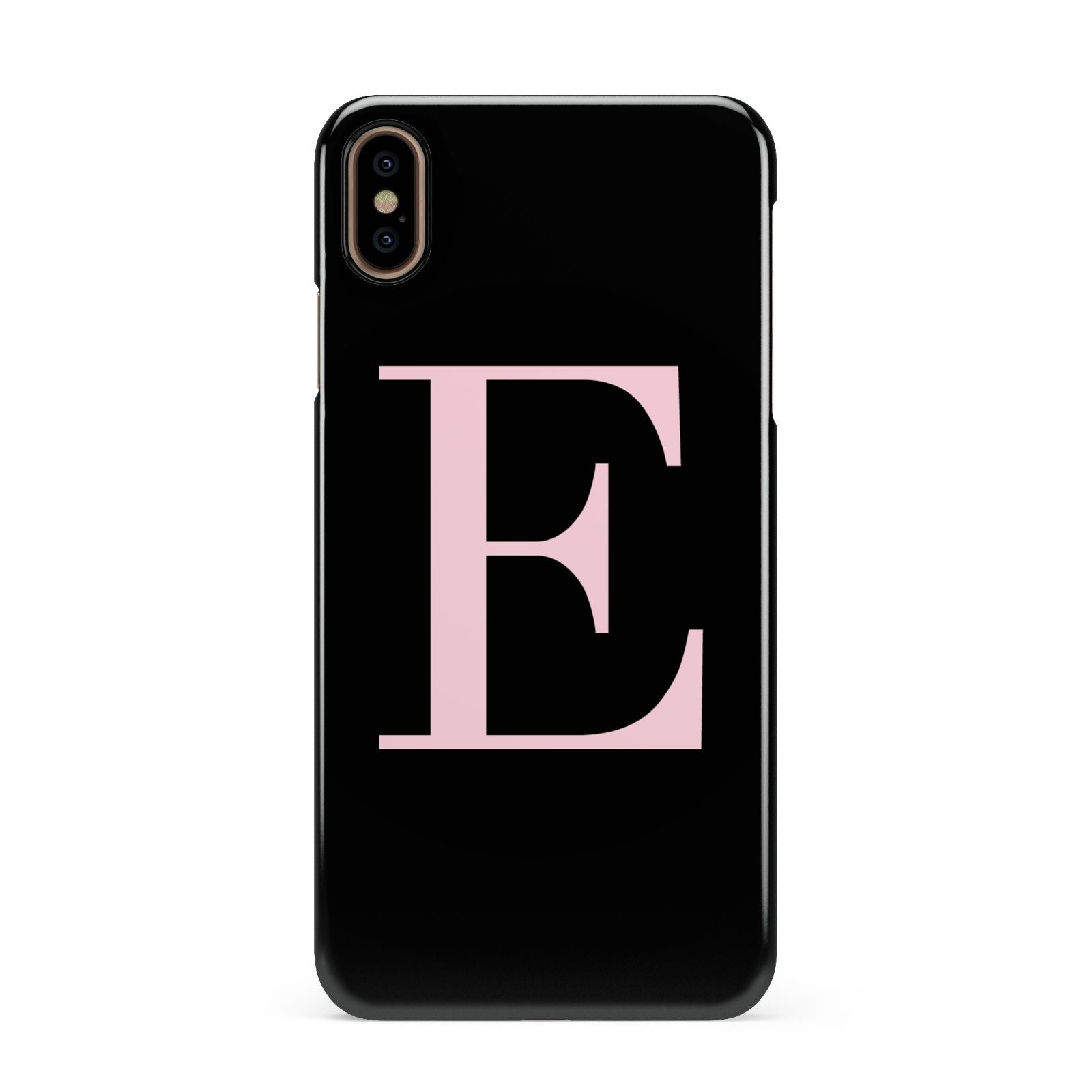 Black with Pink Personalised Monogram Apple iPhone Xs Max 3D Snap Case