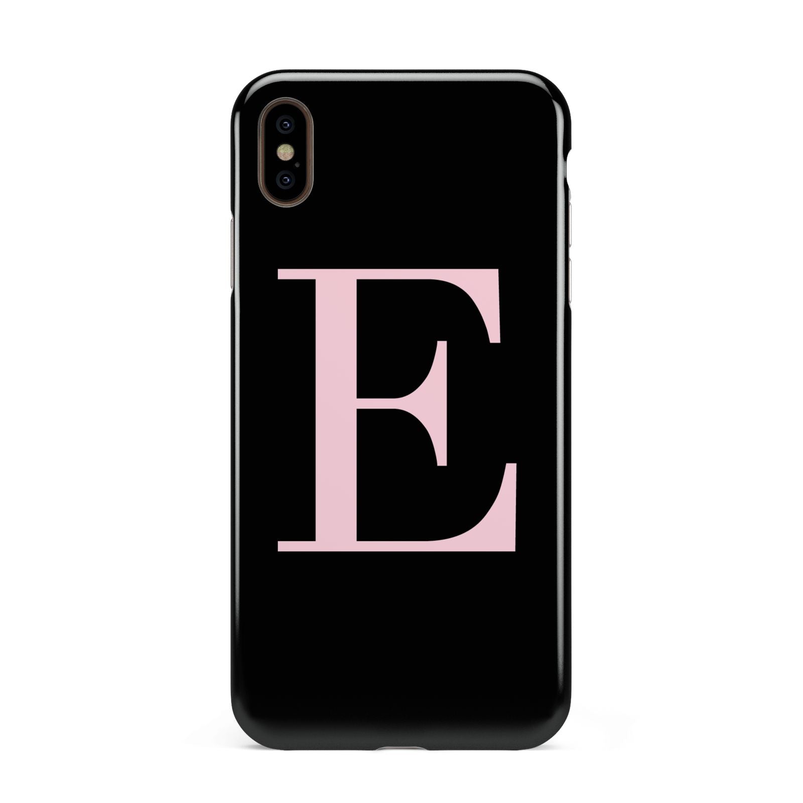 Black with Pink Personalised Monogram Apple iPhone Xs Max 3D Tough Case